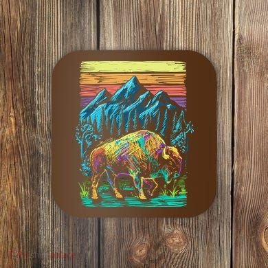 Bison Illustration Coaster