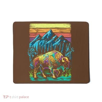 Bison Illustration Mousepad