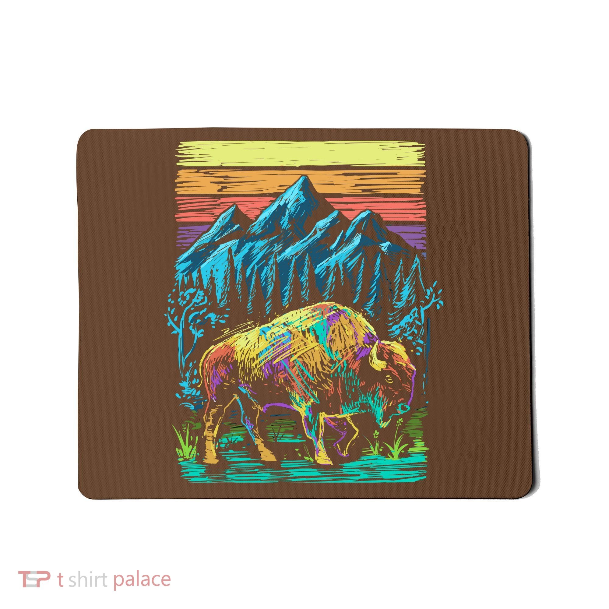 Bison Illustration Mousepad