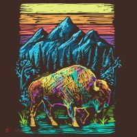 Bison Illustration Kids Hoodie thumb 2