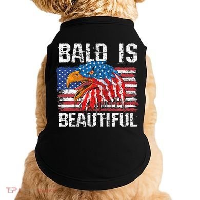 Bald Is Beautiful 4th Of July Independence Day Bald Eagle Doggie Tank