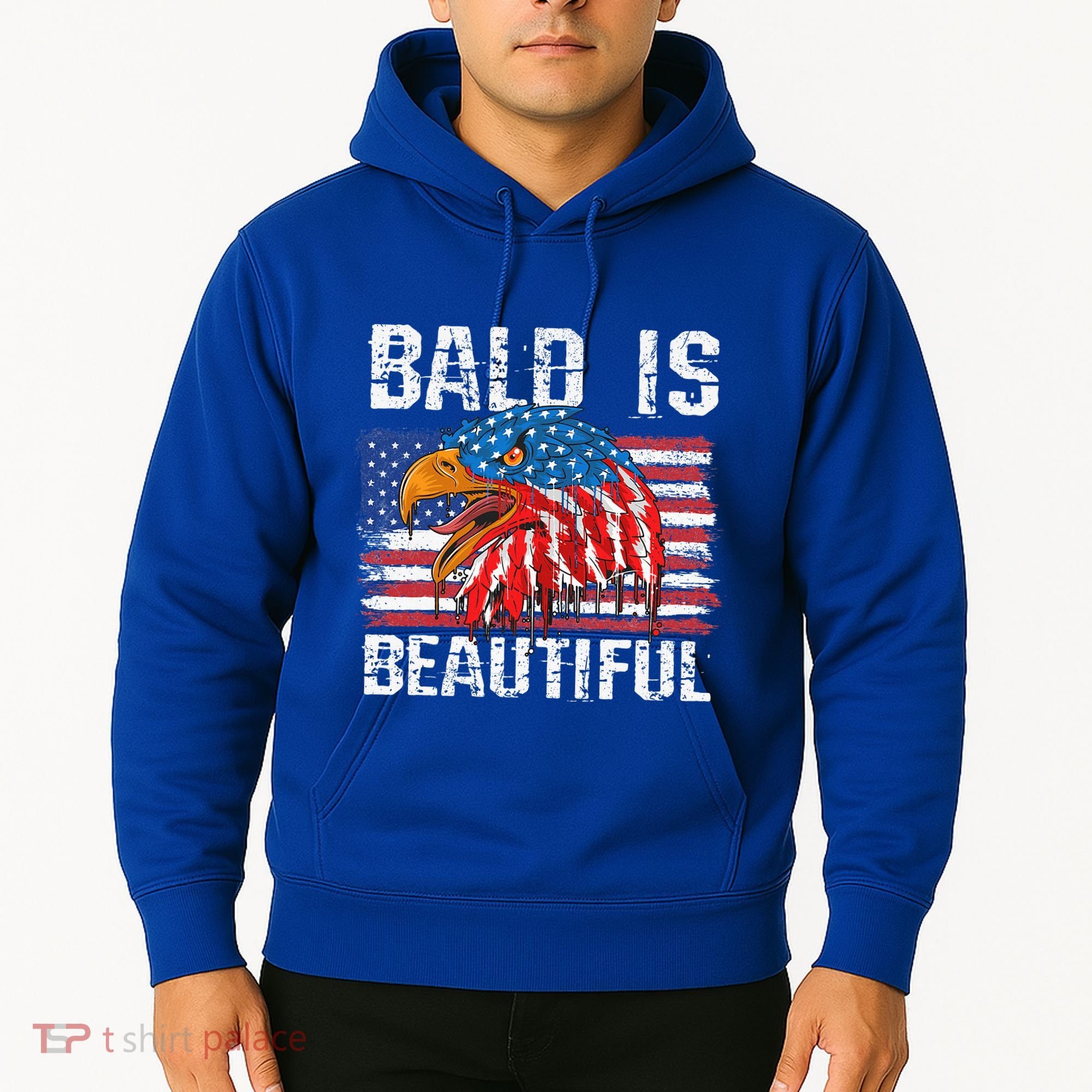 Bald Is Beautiful 4th Of July Independence Day Bald Eagle Hoodie