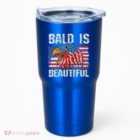 Bald Is Beautiful 4th Of July Independence Day Bald Eagle Tumbler thumb 0