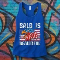 Bald Is Beautiful 4th Of July Independence Day Bald Eagle Women's Tank Top thumb 3