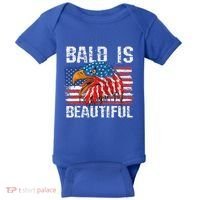 Bald Is Beautiful 4th Of July Independence Day Bald Eagle Baby Bodysuit thumb 0