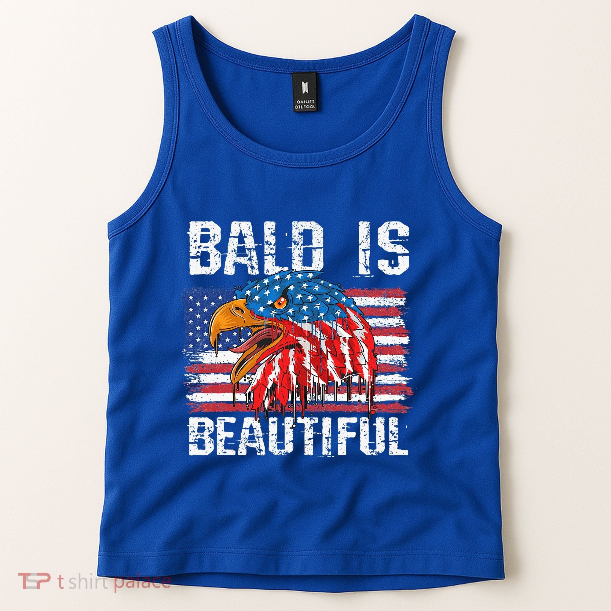 Bald Is Beautiful 4th Of July Independence Day Bald Eagle Tank Top