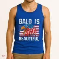Bald Is Beautiful 4th Of July Independence Day Bald Eagle Tank Top thumb 3