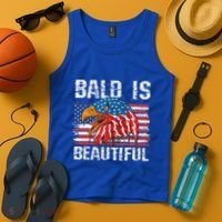 Bald Is Beautiful 4th Of July Independence Day Bald Eagle Tank Top thumb 4