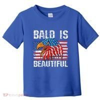 Bald Is Beautiful 4th Of July Independence Day Bald Eagle Toddler T-Shirt thumb 0