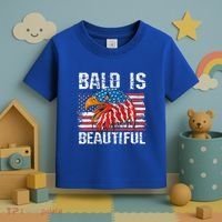 Bald Is Beautiful 4th Of July Independence Day Bald Eagle Toddler T-Shirt thumb 3