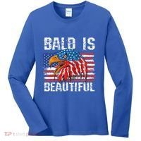 Bald Is Beautiful 4th Of July Independence Day Bald Eagle Women's Long Sleeve Shirt thumb 0
