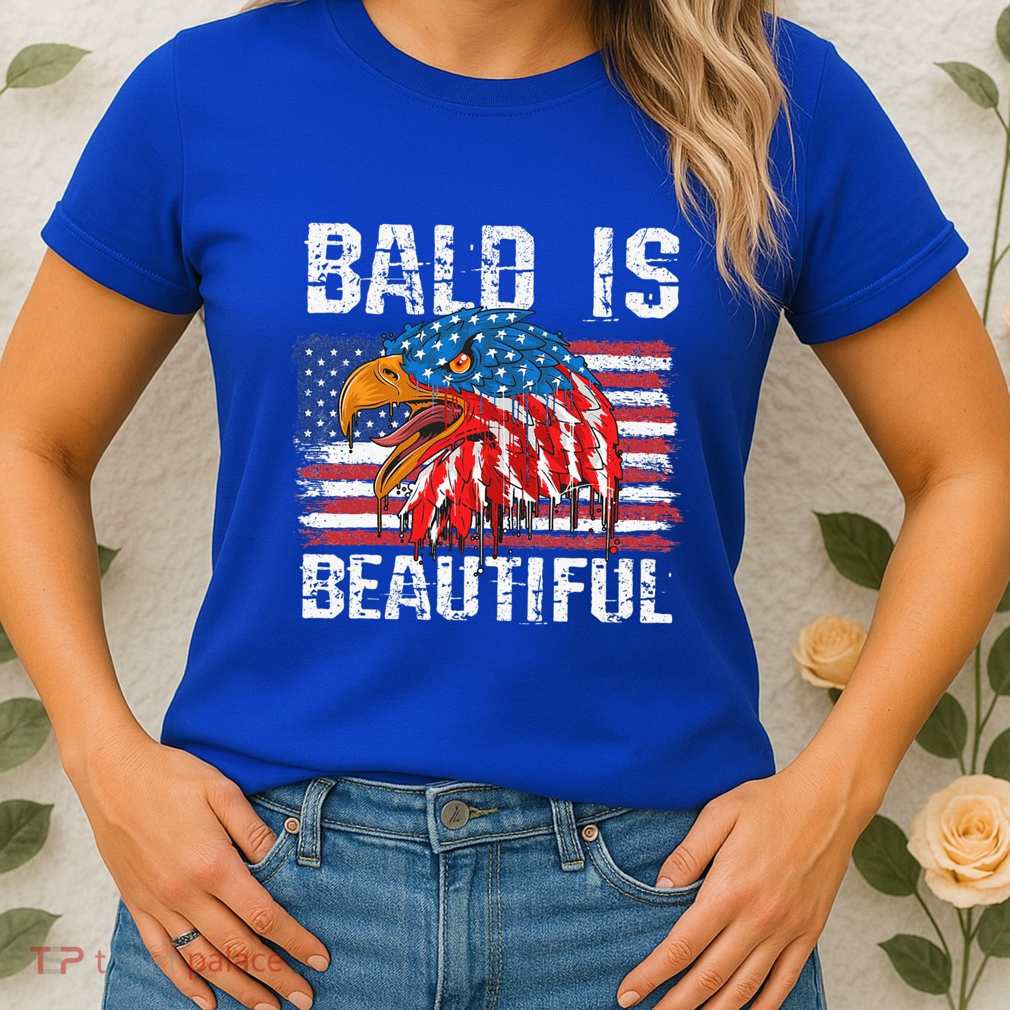 Bald Is Beautiful 4th Of July Independence Day Bald Eagle Women's T-Shirt