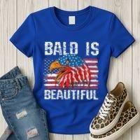 Bald Is Beautiful 4th Of July Independence Day Bald Eagle Women's T-Shirt thumb 3