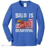 Bald Is Beautiful 4th Of July Independence Day Bald Eagle Kids Long Sleeve Shirt thumb 0