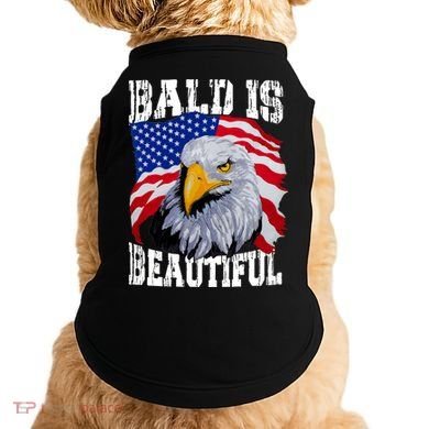 Bald Is Beautiful 4th Of July Independence Day Bald Eagle Doggie Tank