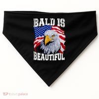 Bald Is Beautiful 4th Of July Independence Day Bald Eagle USA-Made Doggie Bandana thumb 0