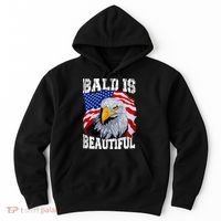 Bald Is Beautiful 4th Of July Independence Day Bald Eagle Hoodie thumb 0