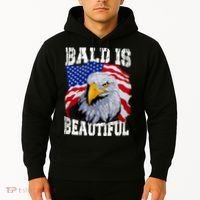 Bald Is Beautiful 4th Of July Independence Day Bald Eagle Hoodie thumb 2