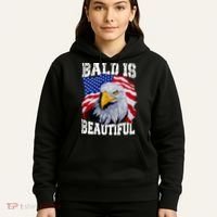 Bald Is Beautiful 4th Of July Independence Day Bald Eagle Hoodie thumb 5