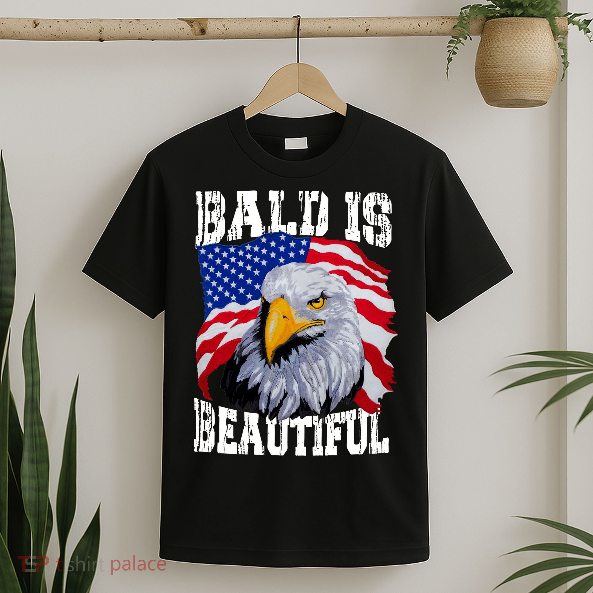 Bald Is Beautiful 4th Of July Independence Day Bald Eagle T-Shirt