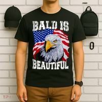 Bald Is Beautiful 4th Of July Independence Day Bald Eagle T-Shirt thumb 6