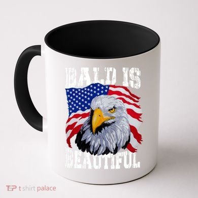 Bald Is Beautiful 4th Of July Independence Day Bald Eagle Coffee Mug