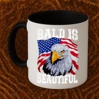 Bald Is Beautiful 4th Of July Independence Day Bald Eagle Coffee Mug thumb 2