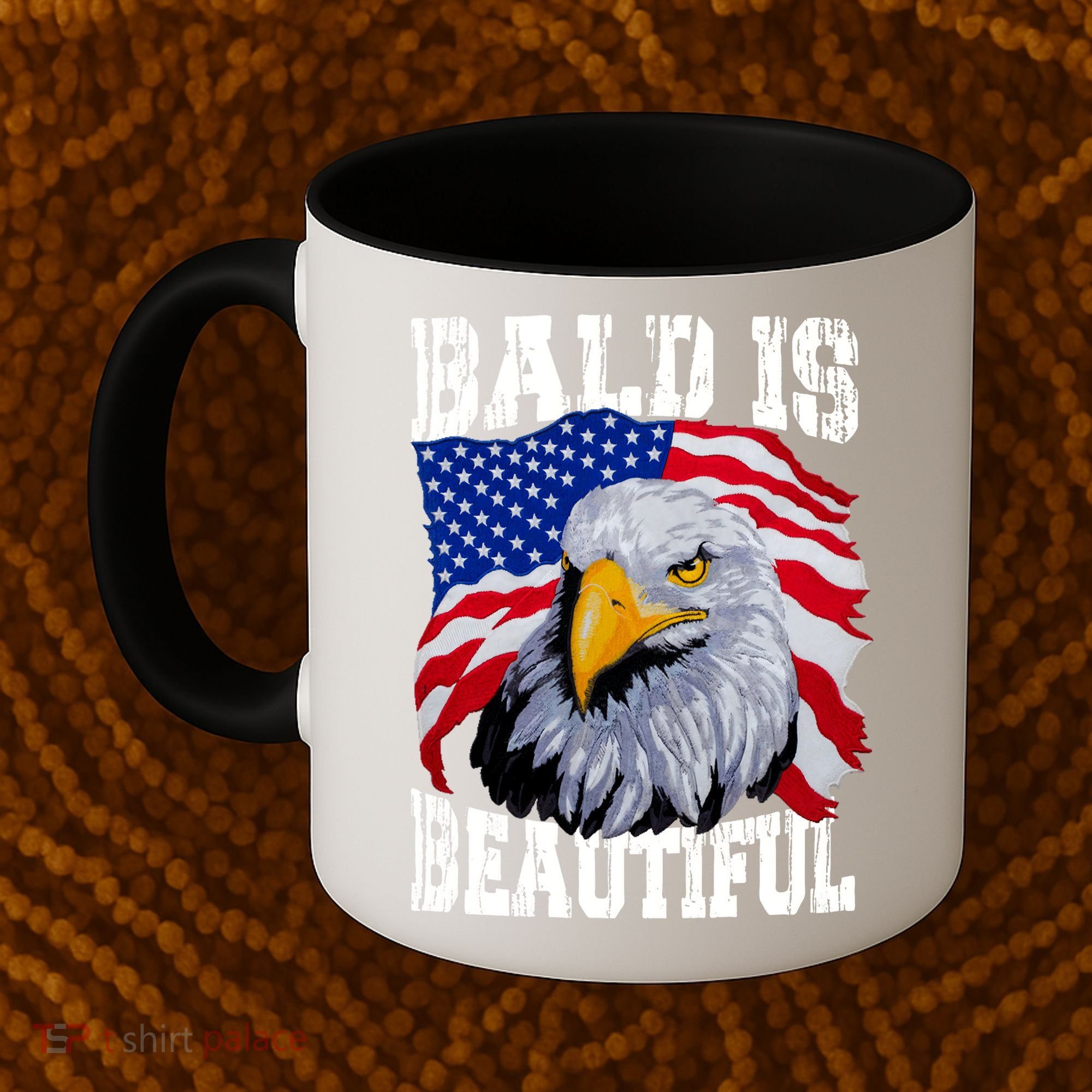 Bald Is Beautiful 4th Of July Independence Day Bald Eagle Coffee Mug