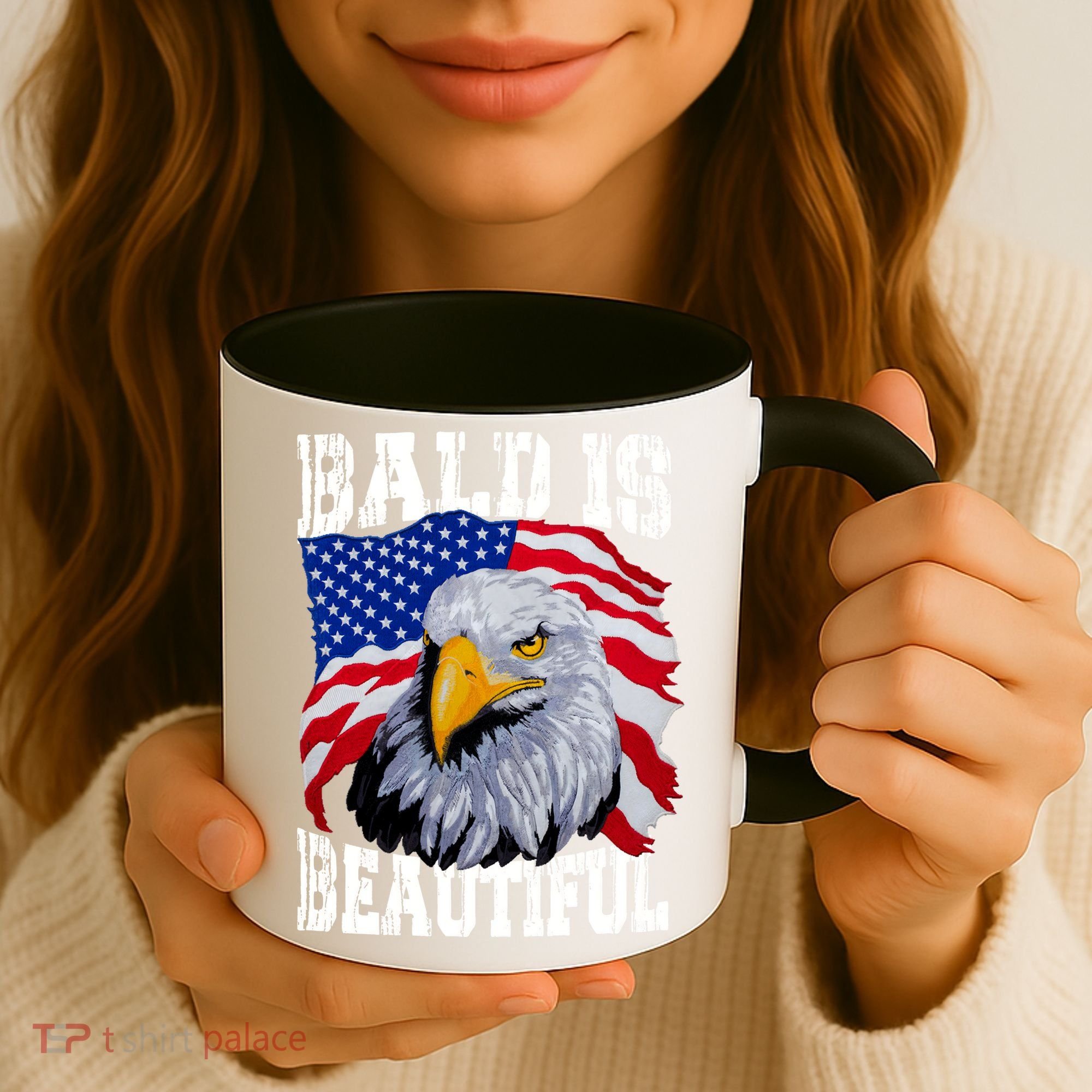 Bald Is Beautiful 4th Of July Independence Day Bald Eagle Coffee Mug