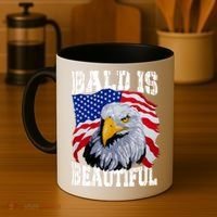 Bald Is Beautiful 4th Of July Independence Day Bald Eagle Coffee Mug thumb 4