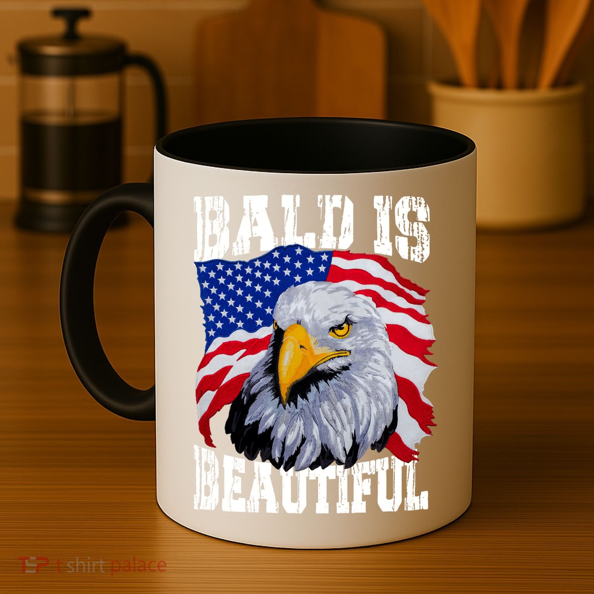 Bald Is Beautiful 4th Of July Independence Day Bald Eagle Coffee Mug