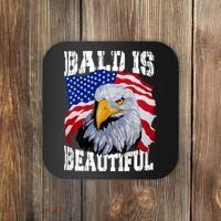 Bald Is Beautiful 4th Of July Independence Day Bald Eagle Coaster thumb 0