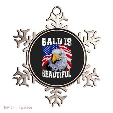 Bald Is Beautiful 4th Of July Independence Day Bald Eagle Ornament