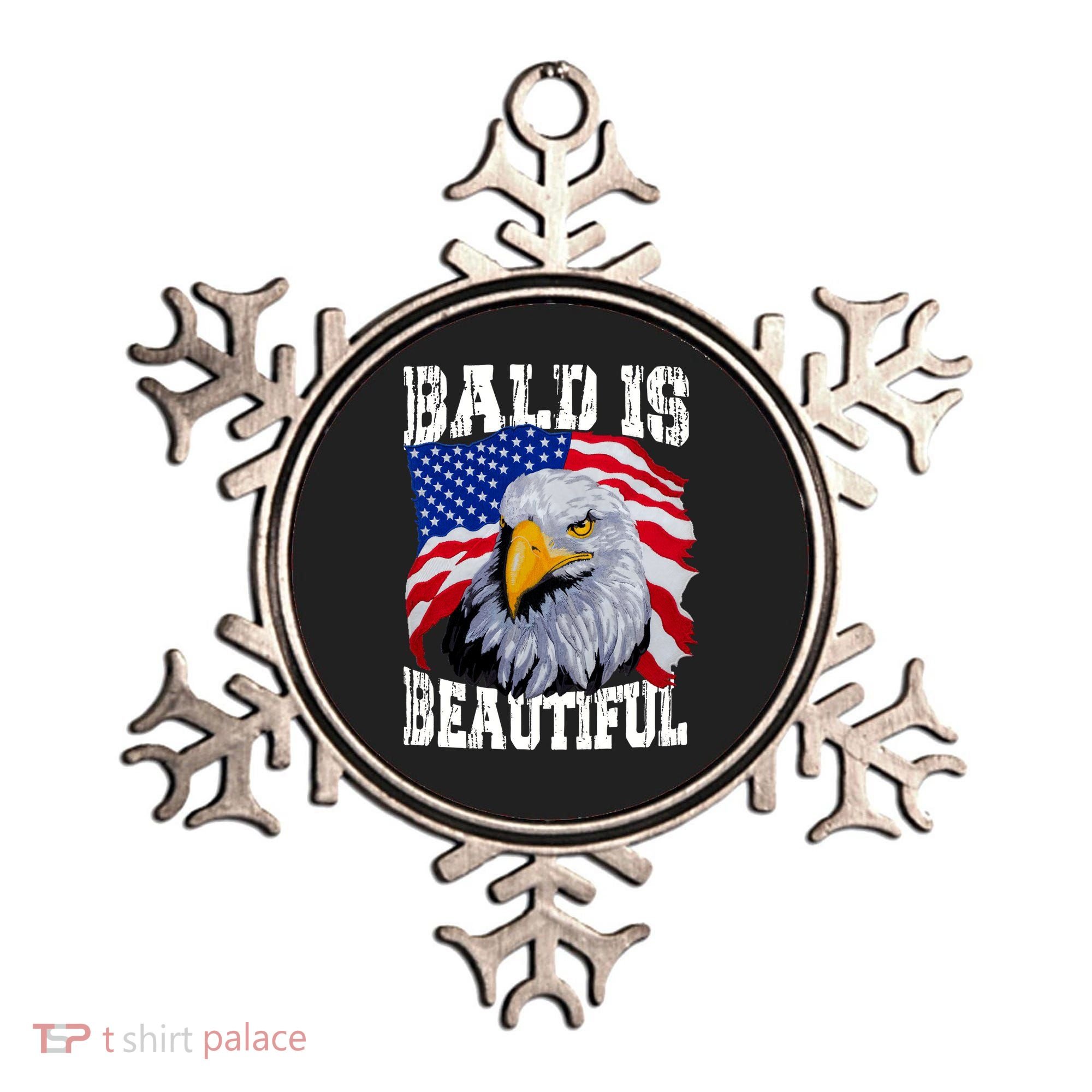Bald Is Beautiful 4th Of July Independence Day Bald Eagle Ornament
