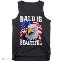 Bald Is Beautiful 4th Of July Independence Day Bald Eagle Tank Top thumb 0