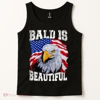 Bald Is Beautiful 4th Of July Independence Day Bald Eagle Tank Top thumb 2