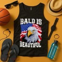 Bald Is Beautiful 4th Of July Independence Day Bald Eagle Tank Top thumb 4