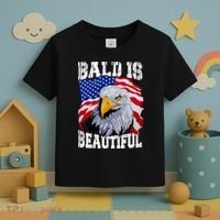 Bald Is Beautiful 4th Of July Independence Day Bald Eagle Toddler T-Shirt thumb 3
