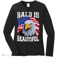 Bald Is Beautiful 4th Of July Independence Day Bald Eagle Women's Long Sleeve Shirt thumb 0