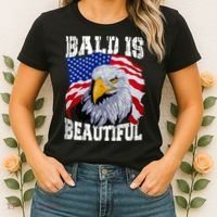 Bald Is Beautiful 4th Of July Independence Day Bald Eagle Women's T-Shirt thumb 2