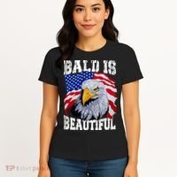 Bald Is Beautiful 4th Of July Independence Day Bald Eagle Women's T-Shirt thumb 4