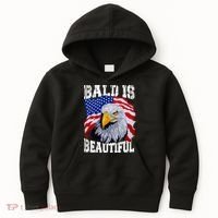 Bald Is Beautiful 4th Of July Independence Day Bald Eagle Kids Hoodie thumb 0