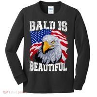 Bald Is Beautiful 4th Of July Independence Day Bald Eagle Kids Long Sleeve Shirt thumb 0