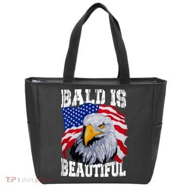 Bald Is Beautiful 4th Of July Independence Day Bald Eagle Tote Bag