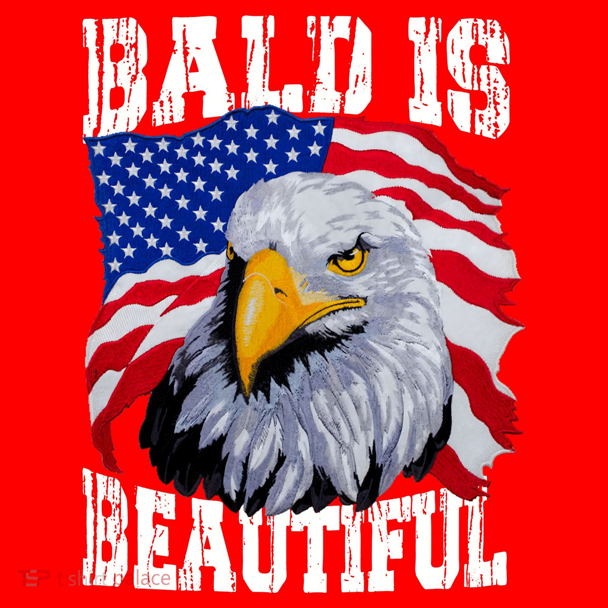 Bald Is Beautiful 4th Of July Independence Day Bald Eagle Santa Hat