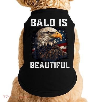 Bald Is Beautiful 4th Of July Independence Day Bald Eagle Doggie Tank
