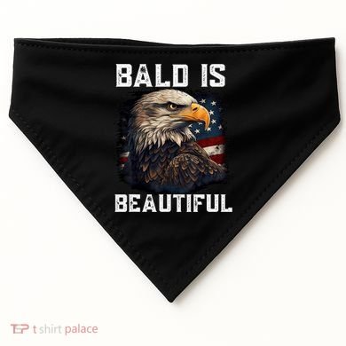Bald Is Beautiful 4th Of July Independence Day Bald Eagle USA-Made Doggie Bandana