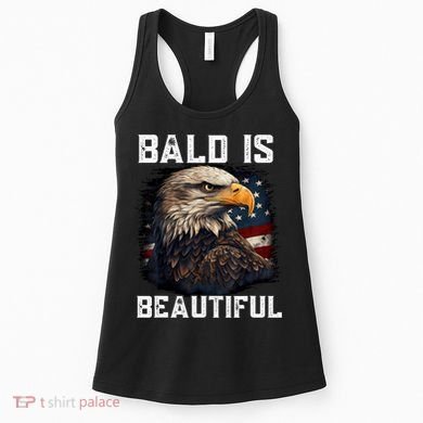 Bald Is Beautiful 4th Of July Independence Day Bald Eagle Women's Tank Top