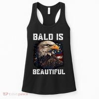 Bald Is Beautiful 4th Of July Independence Day Bald Eagle Women's Tank Top thumb 0