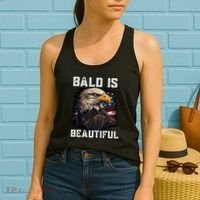 Bald Is Beautiful 4th Of July Independence Day Bald Eagle Women's Tank Top thumb 2